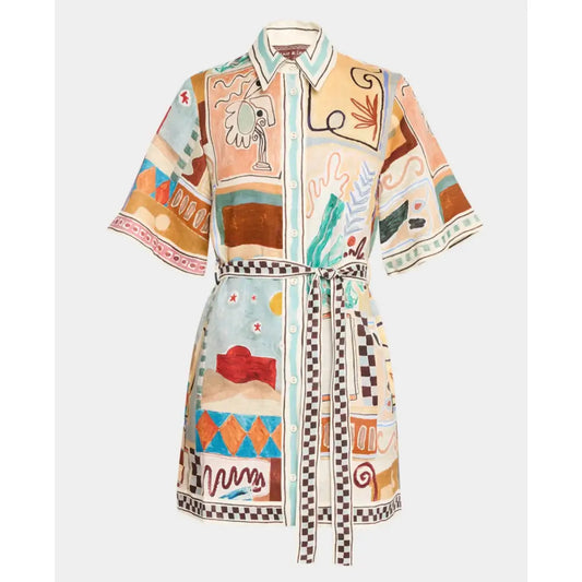 ALEMAIS Michelle Linen Mini Shirtdress - 2 - Dress