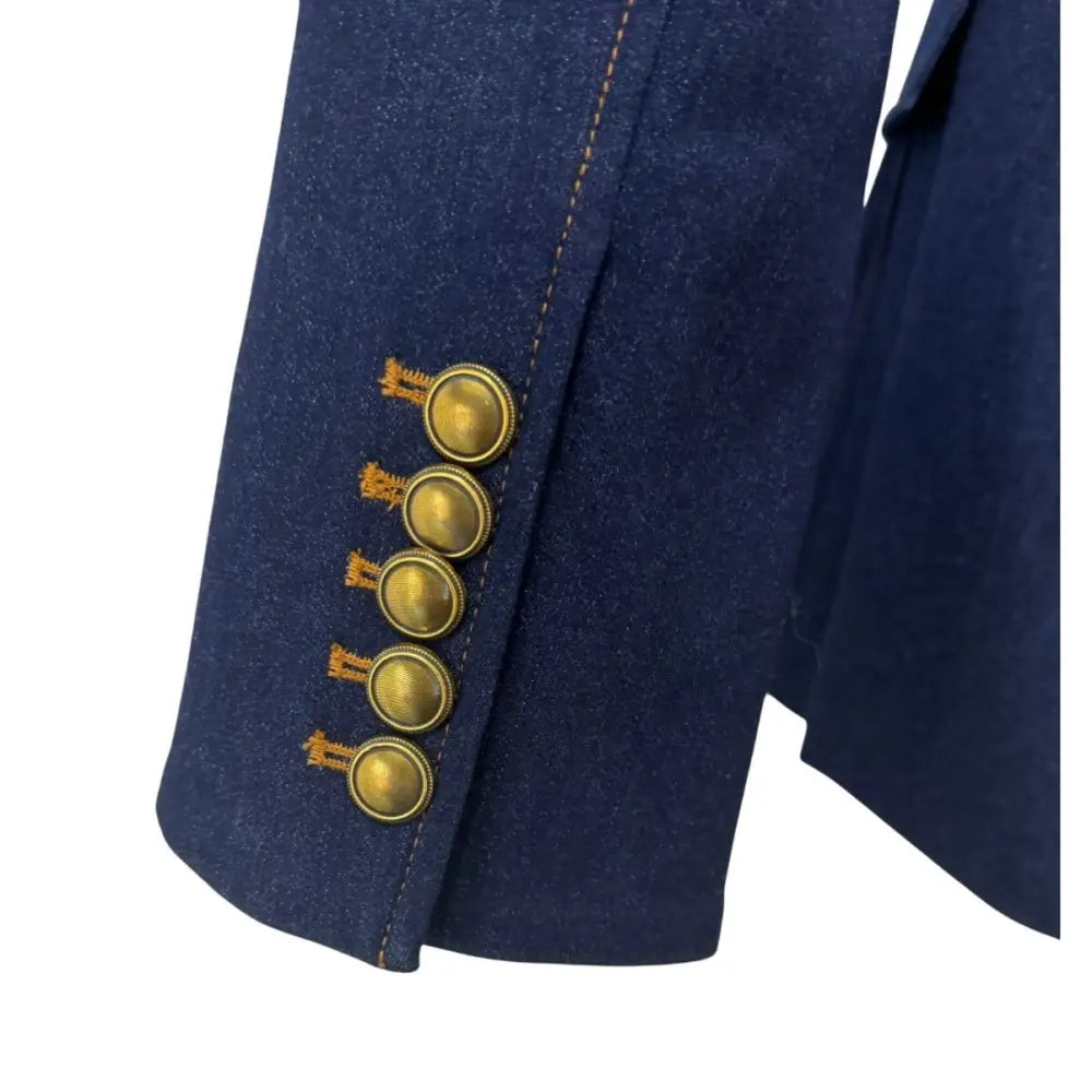 Veronica Beard Claude Dickey Jacket Denim Double-Breasted Blazer
