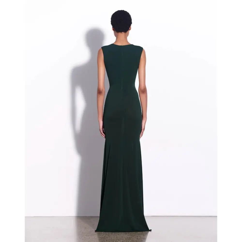 Alex Perry Sleeveless Cut Out Wrap Gown in Crepe Jersey - Dress
