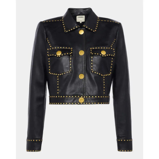 L’Agence Winsome Studded Leather Jacket - 4 - Jacket