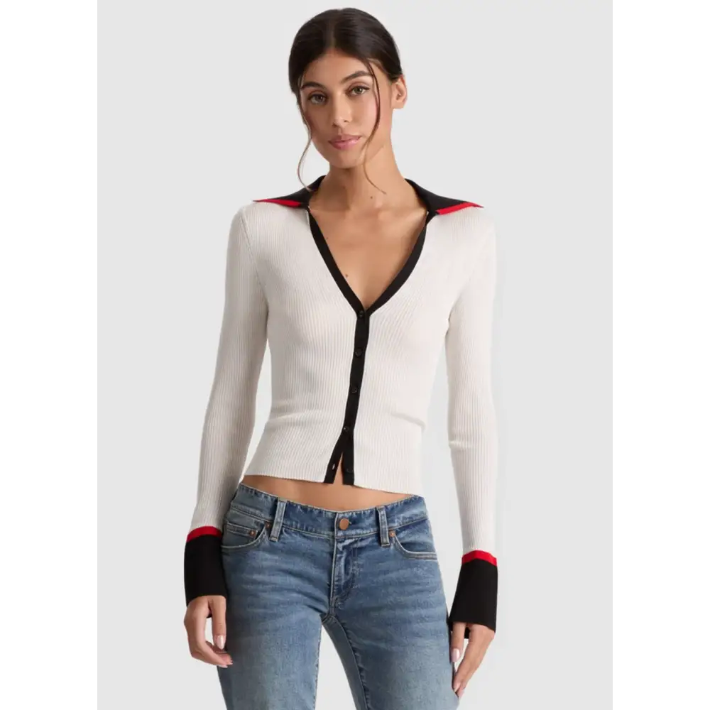 Alice + Olivia NEALIE CARDIGAN - XS / White - Tops