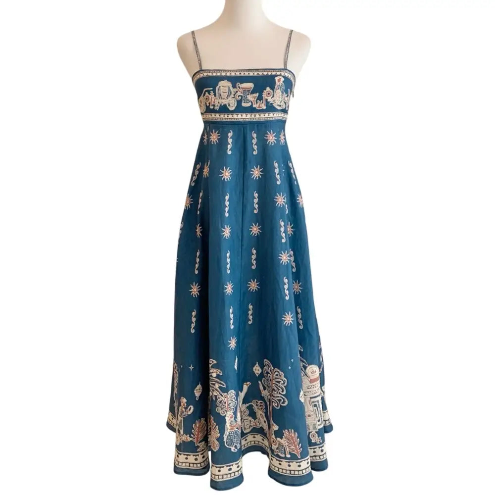 Alemais Acacia printed linen midi dress - Dress