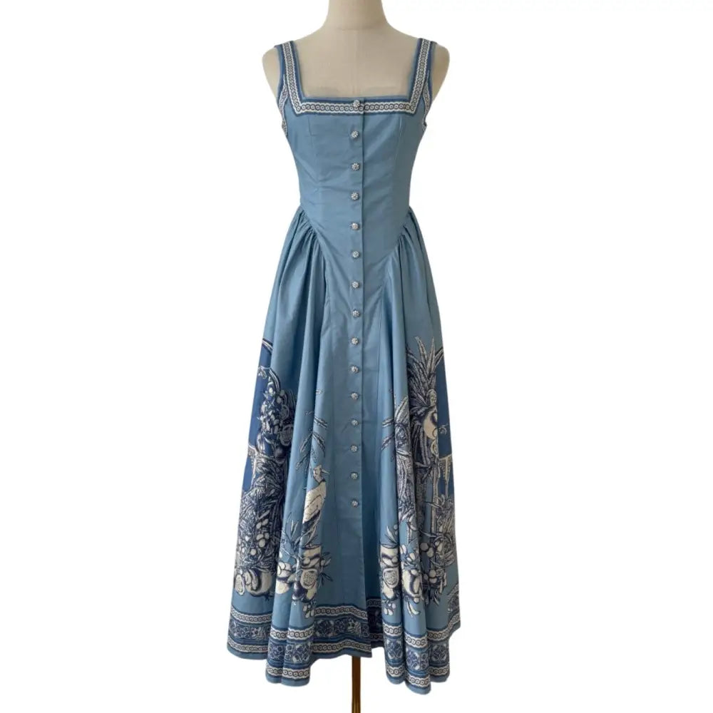 Alemais Blue Villa Romantica Midi Dress - Dress
