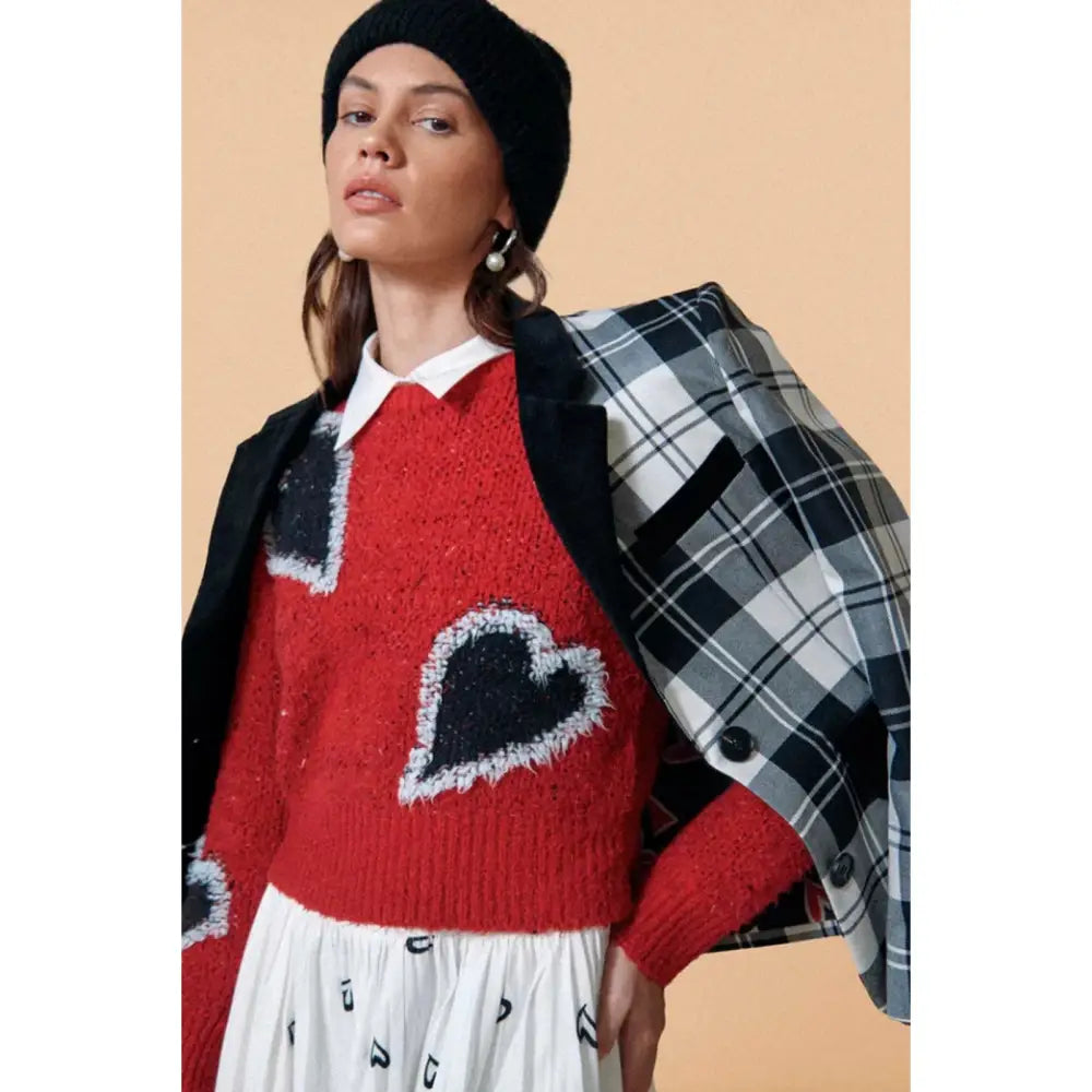 Hunter Bell Catherine Blazer Black White Plaid Checkered - Jacket