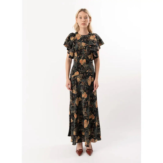 Ulla Johnson Mariam Silk Bias Cut Flutter Sleeve Dress - 6 - Dress