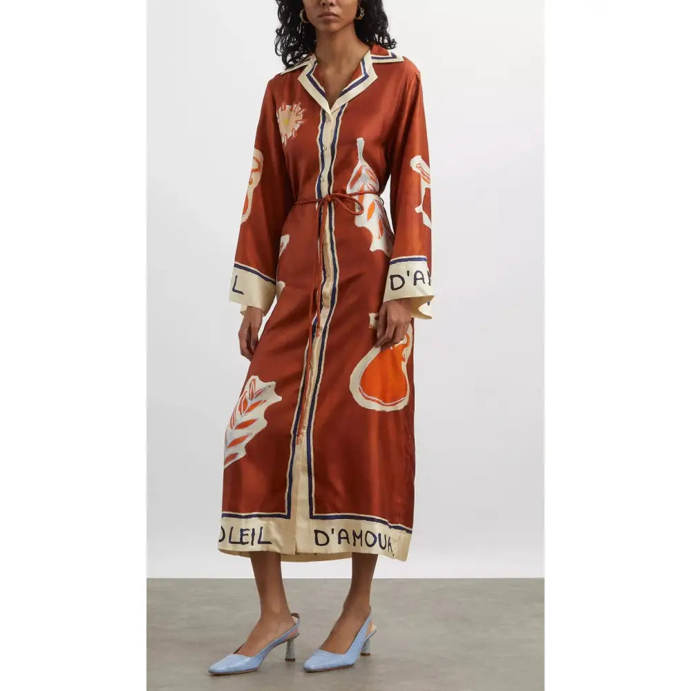 Alemais soleil d’amour silk shirtdress - Dress