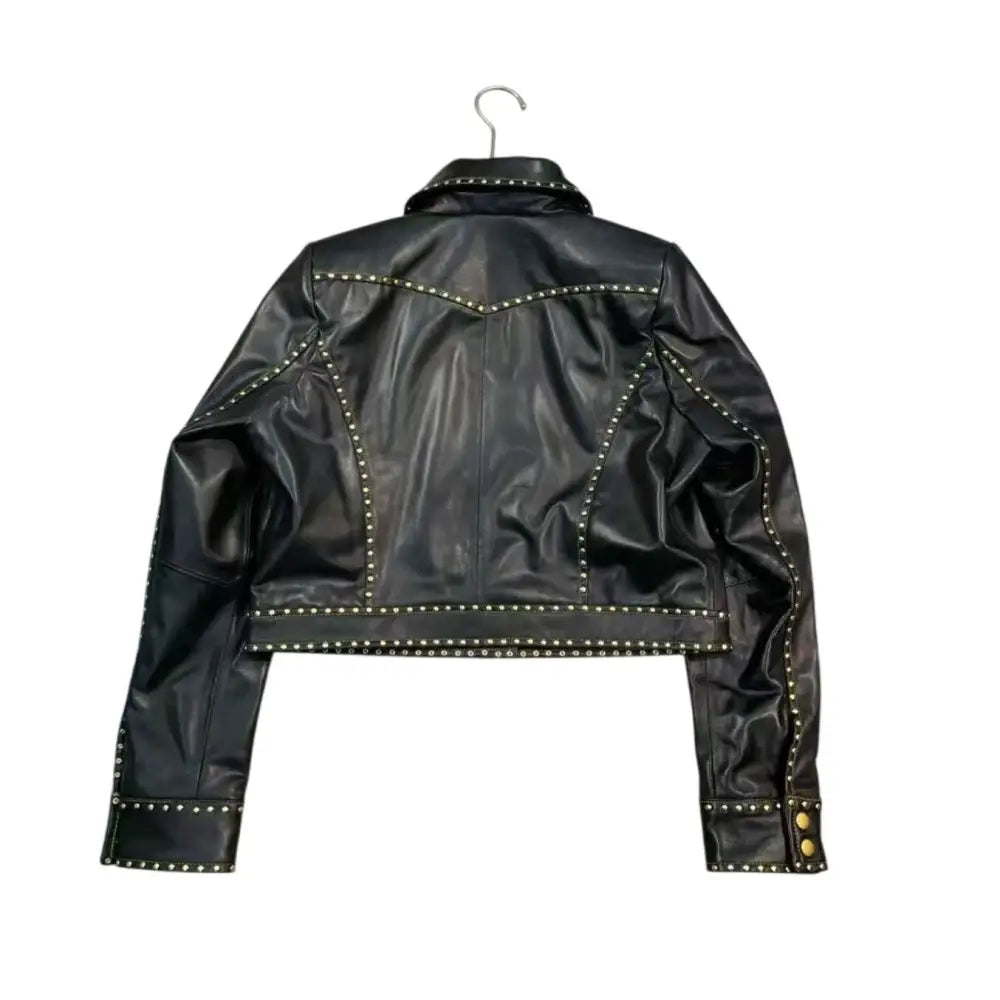 L’Agence Winsome Studded Leather Jacket - Jacket