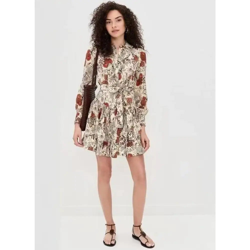 Ulla Johnson Simona Silk Long Sleeve Mini Dress - 8 - Dress
