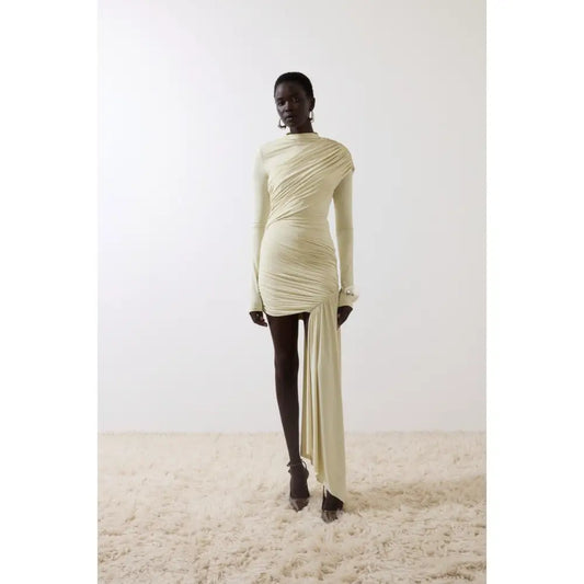 De La Vali RAVEL MINI DRESS IN IVORY SPANDEX JERSEY - US 2 - Dress