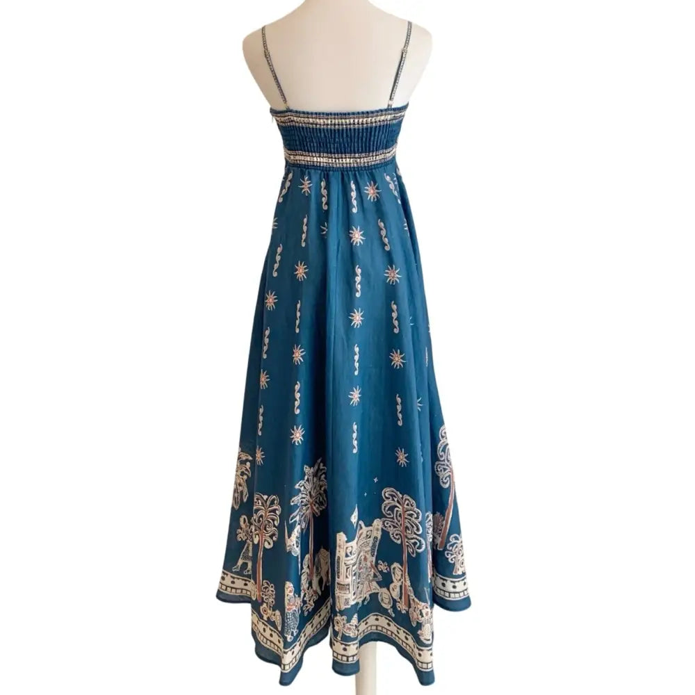 Alemais Acacia printed linen midi dress - Dress