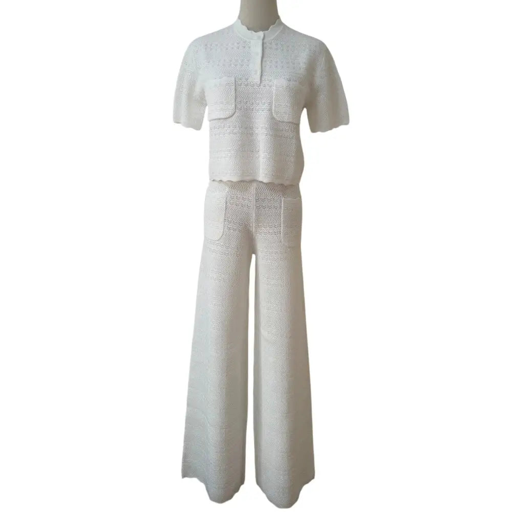Helsa Kaitltn Scalloped Top and Kaitltn Pants Set - Tops