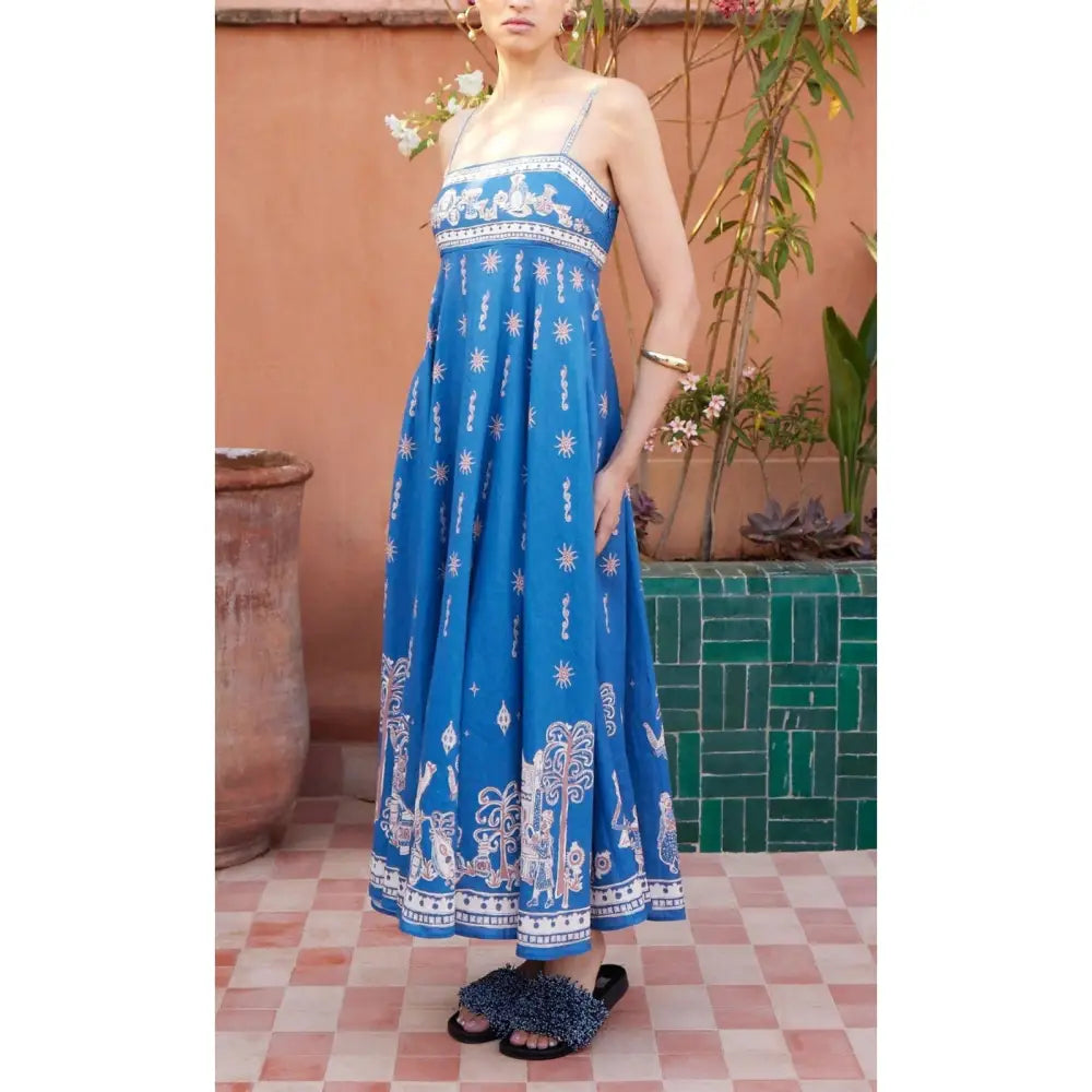 Alemais Acacia printed linen midi dress - Dress