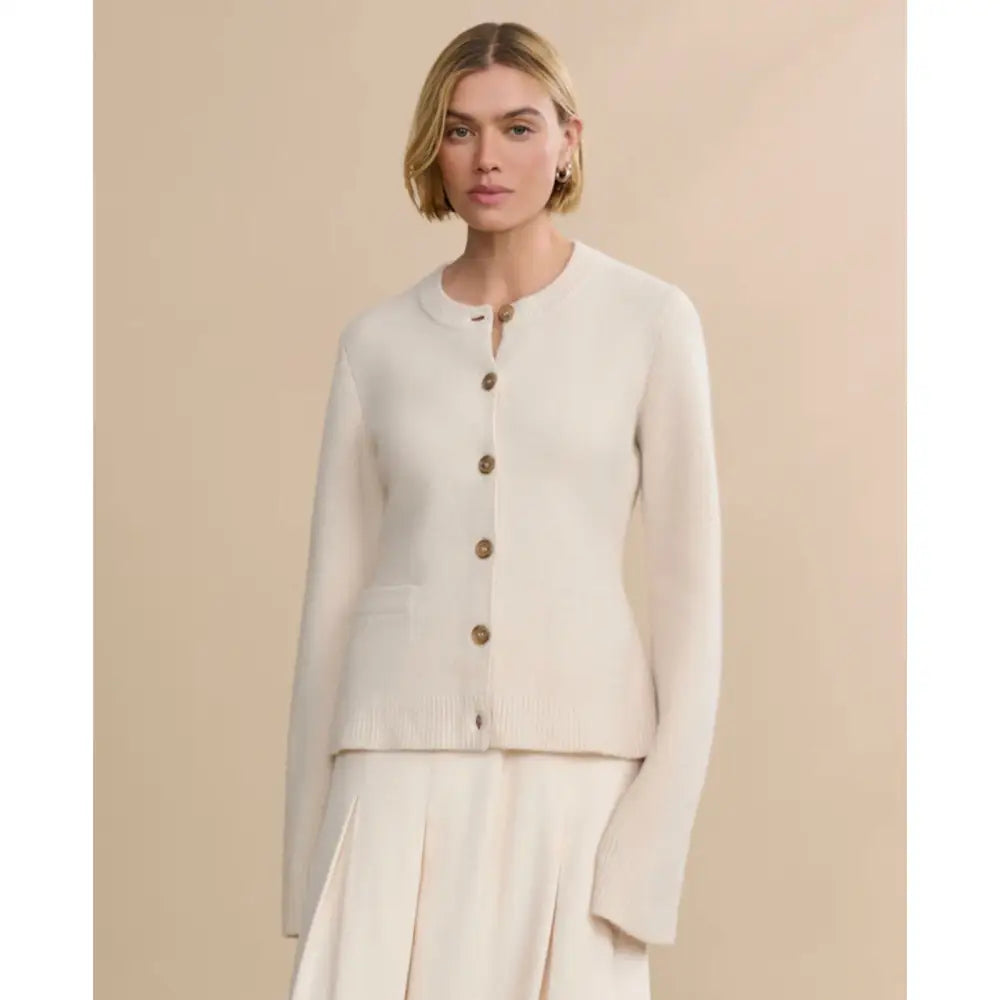 Jenni Kayne Cooper Cardigan - Warm Ivory White / S