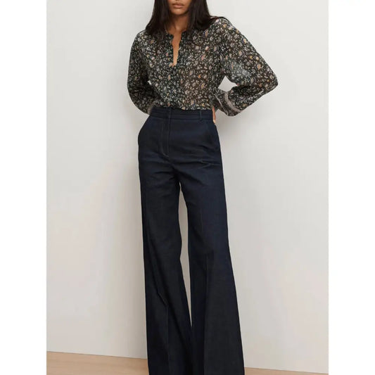Veronica Beard Crue Wide-Leg Denim Pant