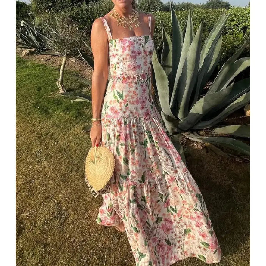 Agua Bendita Lima Maxi Dress Jardinera - Dress