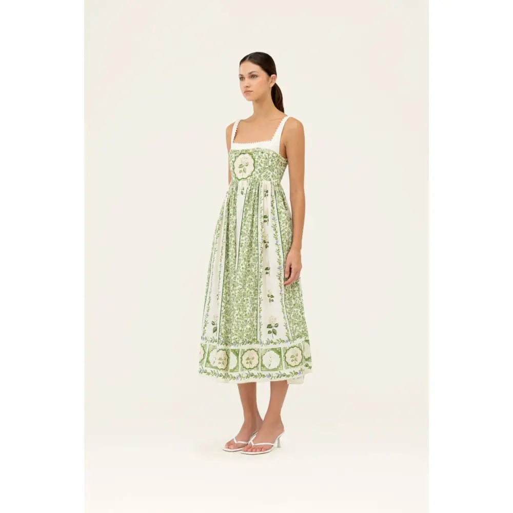 Agua by Agua Bendita Barbara floral cotton midi dress - Dress