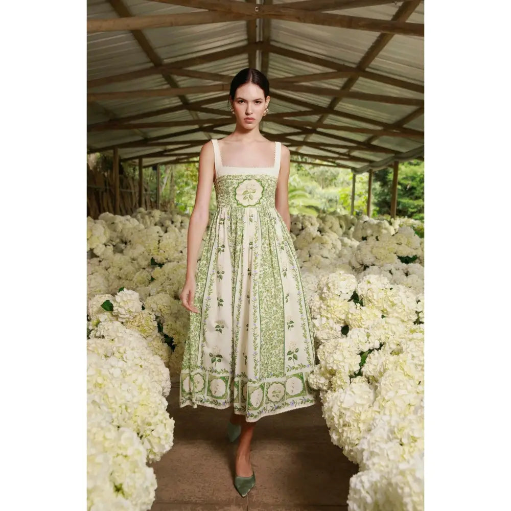 Agua by Agua Bendita Barbara floral cotton midi dress - Dress