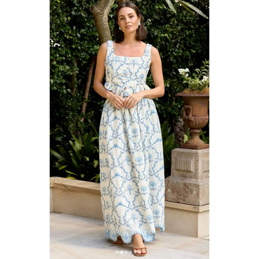 Agua by Agua Bendita Eslabón Floritura Printed Linen Set - Dress