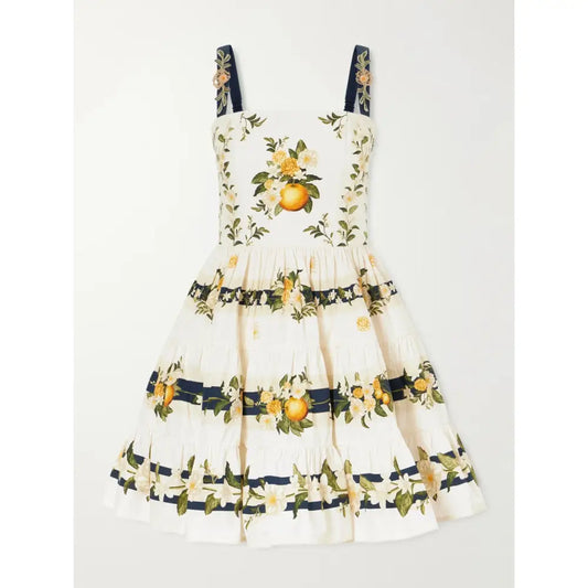 AGUA BY AGUA BENDITA Lima floral-printed cotton mini dress - Dress
