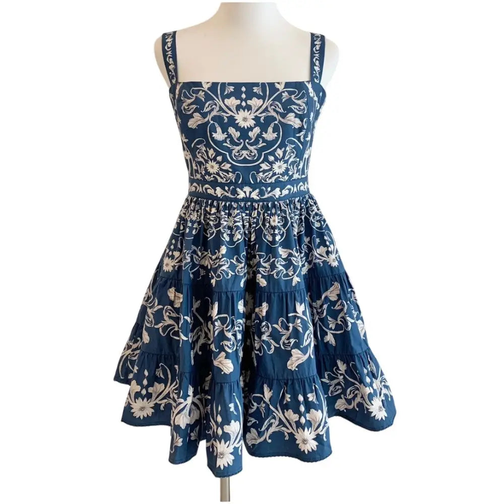 AGUA BY AGUA BENDITA Lima Ribbons tiered floral print cotton mini dress Dress
