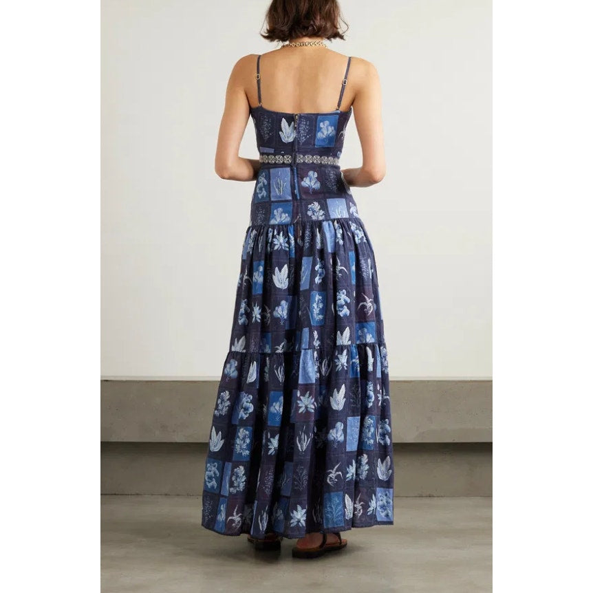 AGUA BY AGUA BENDITA Lima Linen Maxi Dress | Embroidered