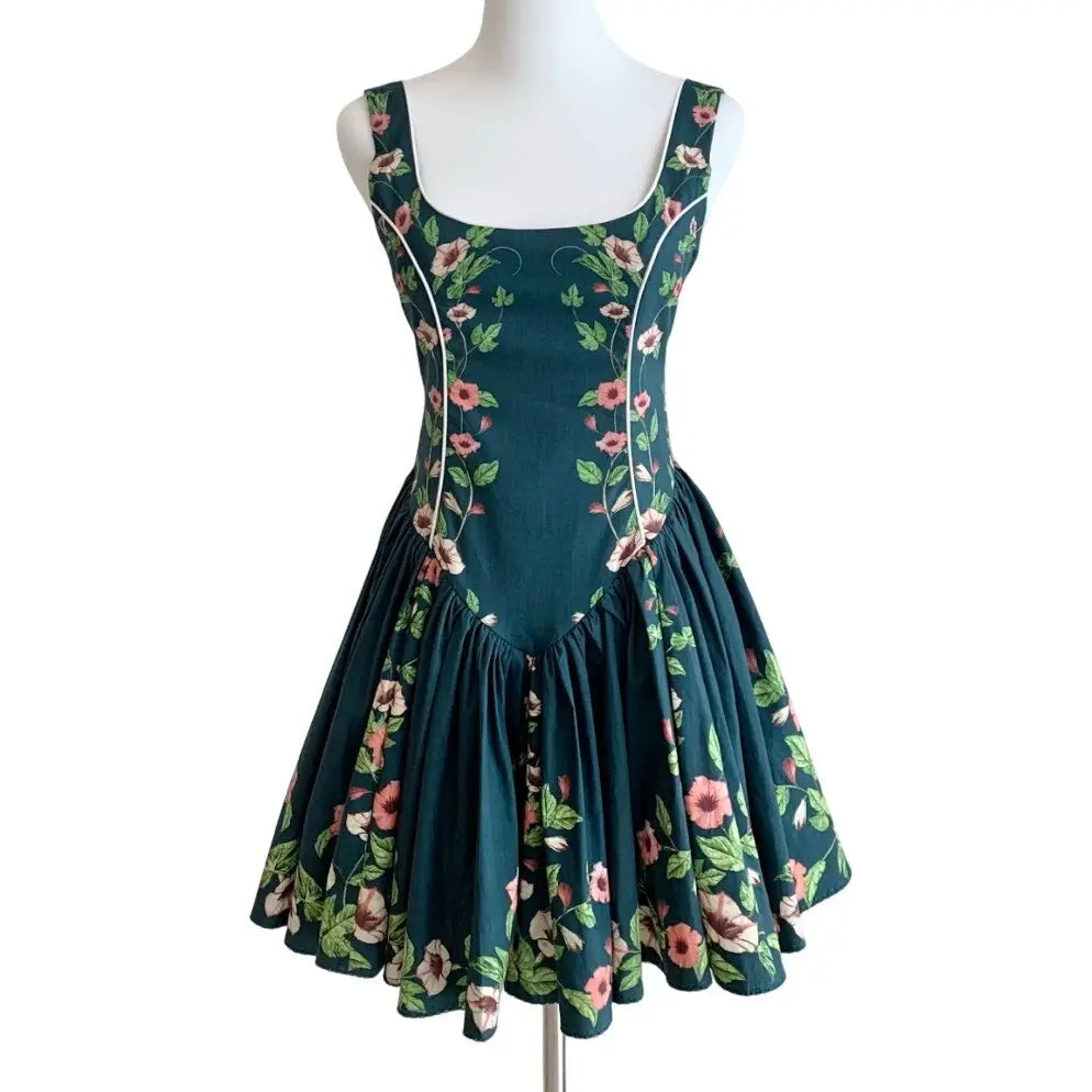 Agua by Agua Bendita Pluma floral cotton minidress