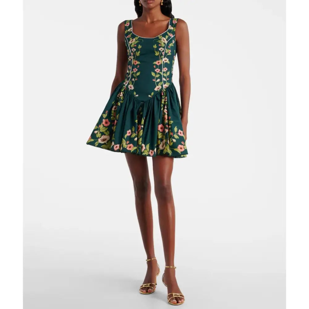 Agua by Agua Bendita Pluma floral cotton minidress
