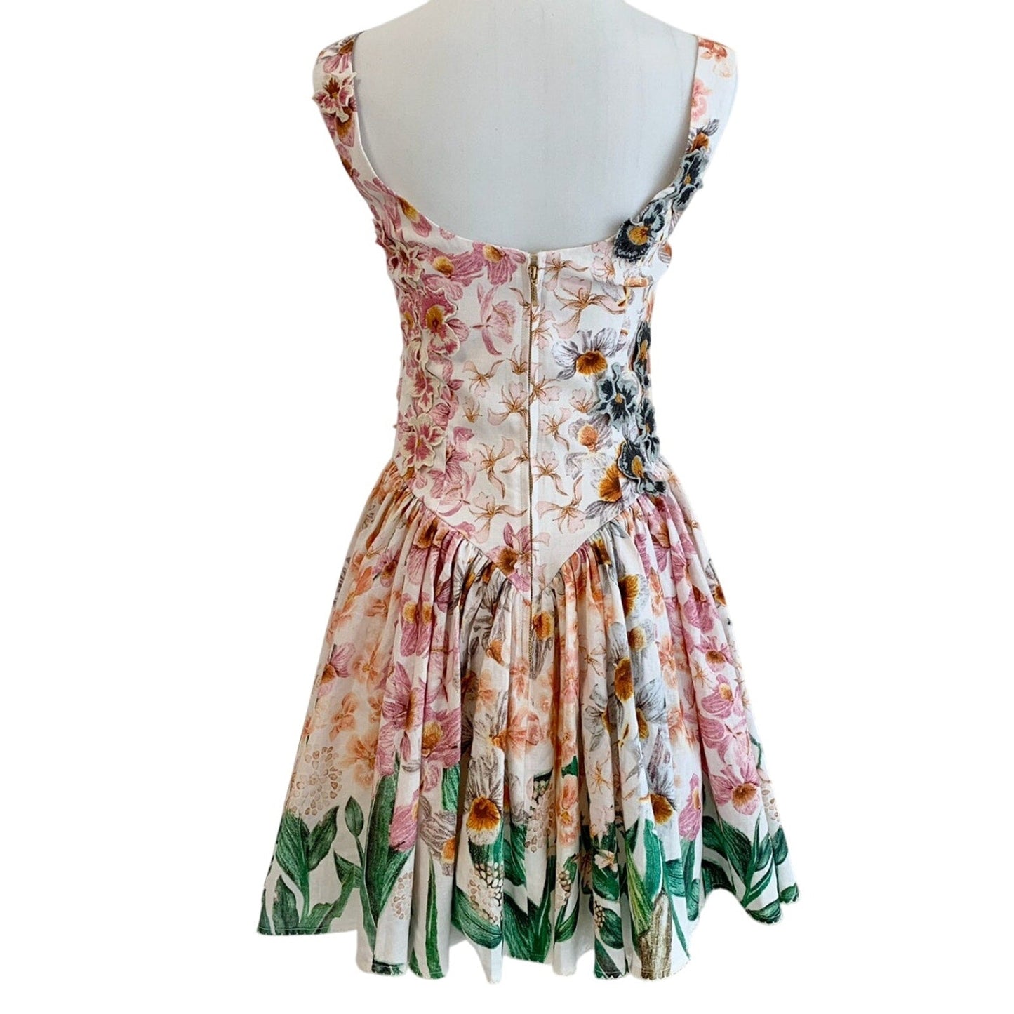 Agua by Agua Bendita Pluma Jardinera linen minidress