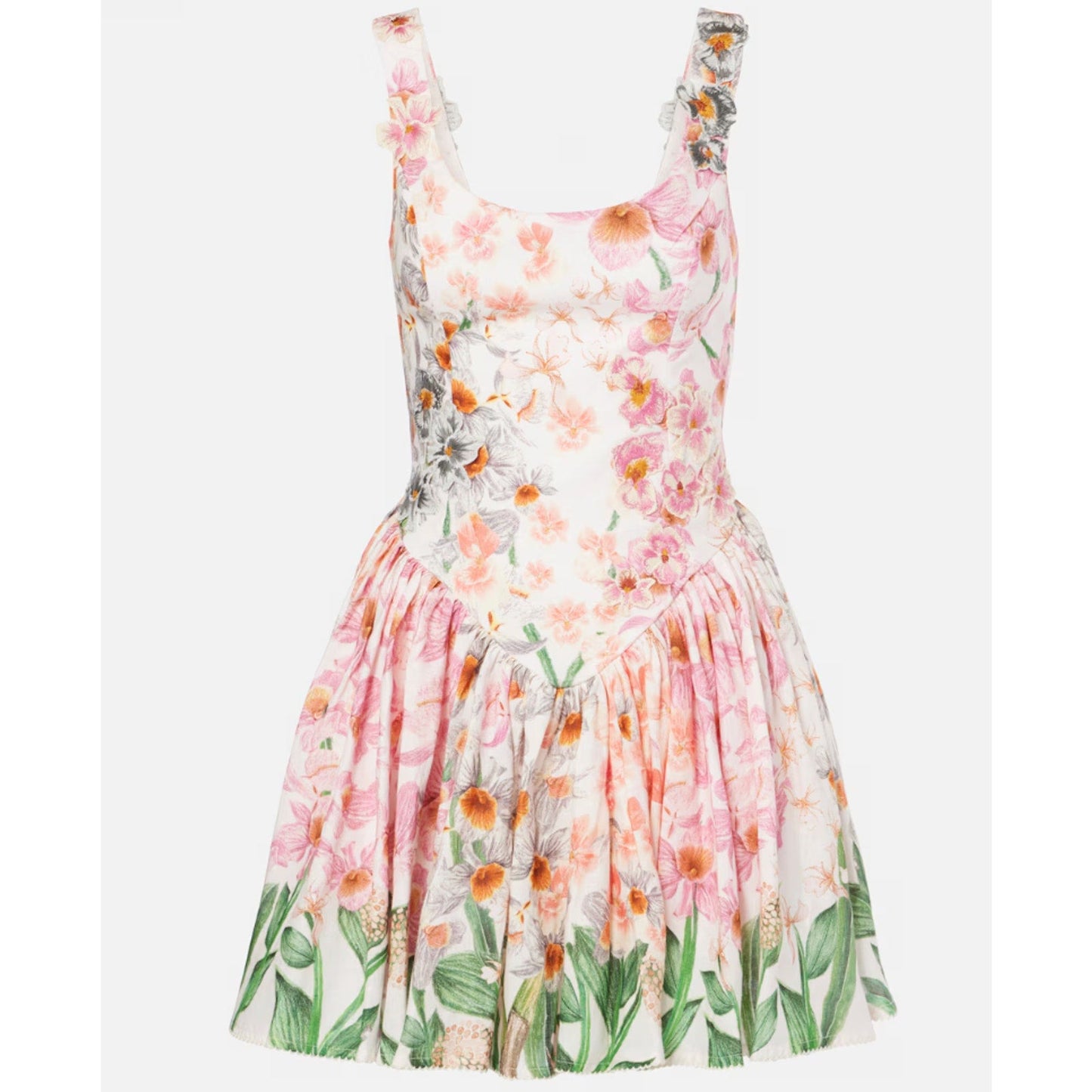 Agua by Agua Bendita Pluma Jardinera linen minidress