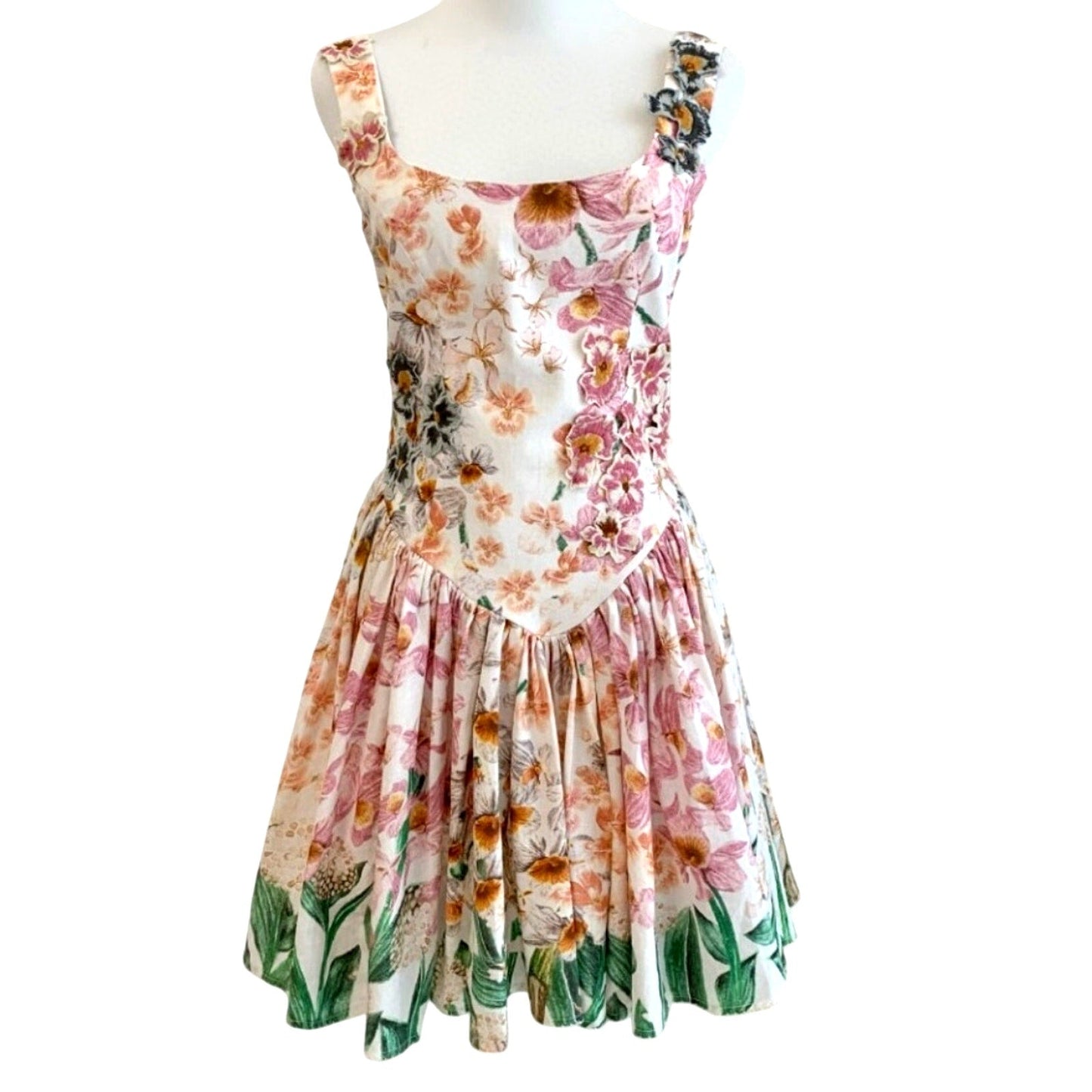 Agua by Agua Bendita Pluma Jardinera linen minidress