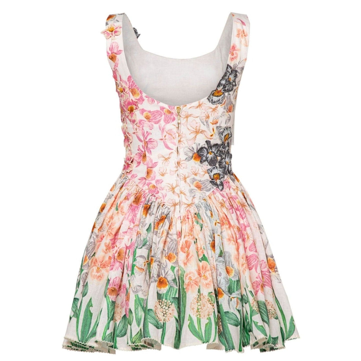 Agua by Agua Bendita Pluma Jardinera linen minidress