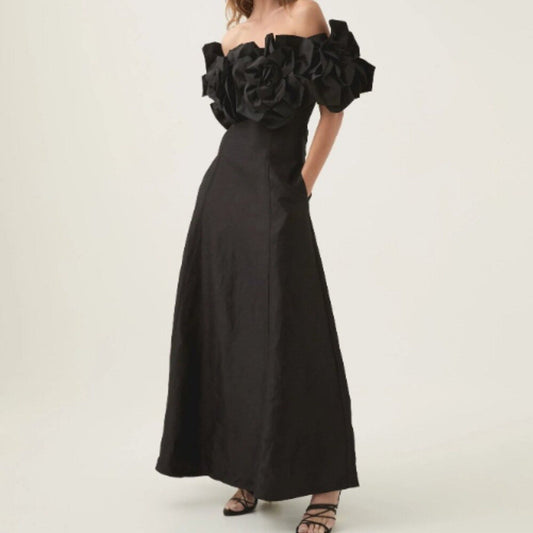 Aje Etta Midi Dress Black Floral | Feminine Floral Dress