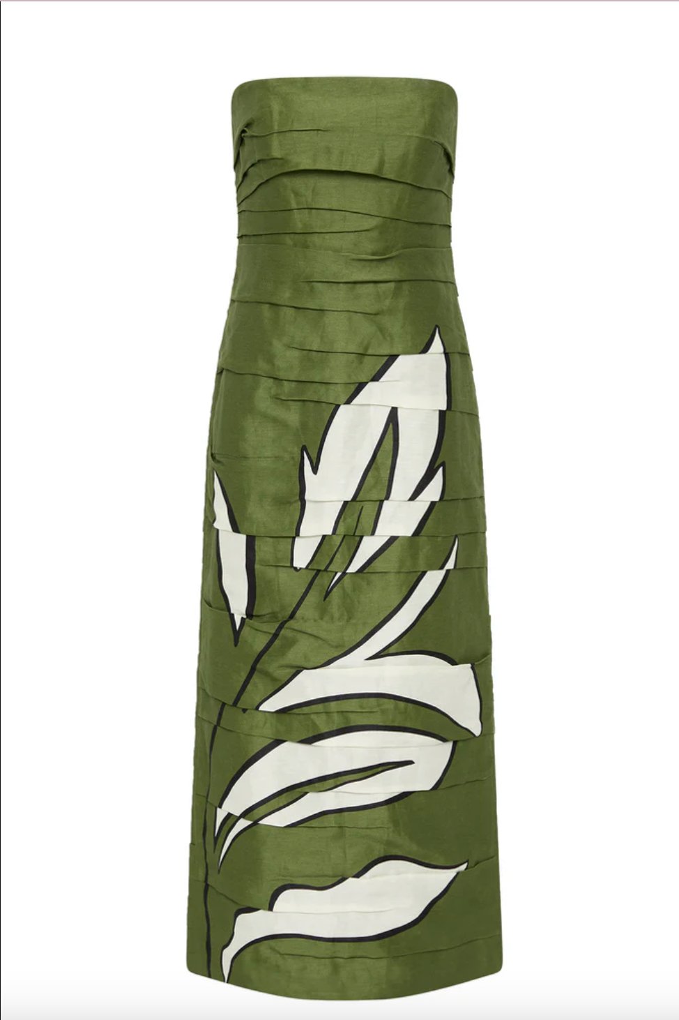 Aje Jasmine Green Strapless Ruched Midi Dress - Aje Bernardi Collective