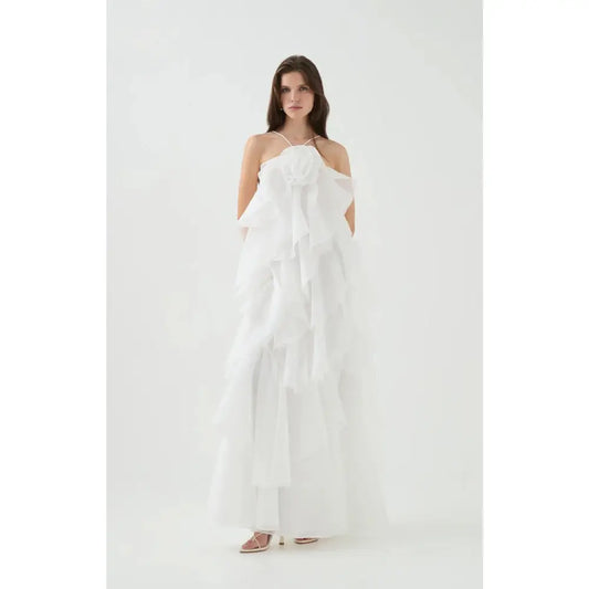 Aje Pandorea Layered Maxi Dress Ivory White - Dress