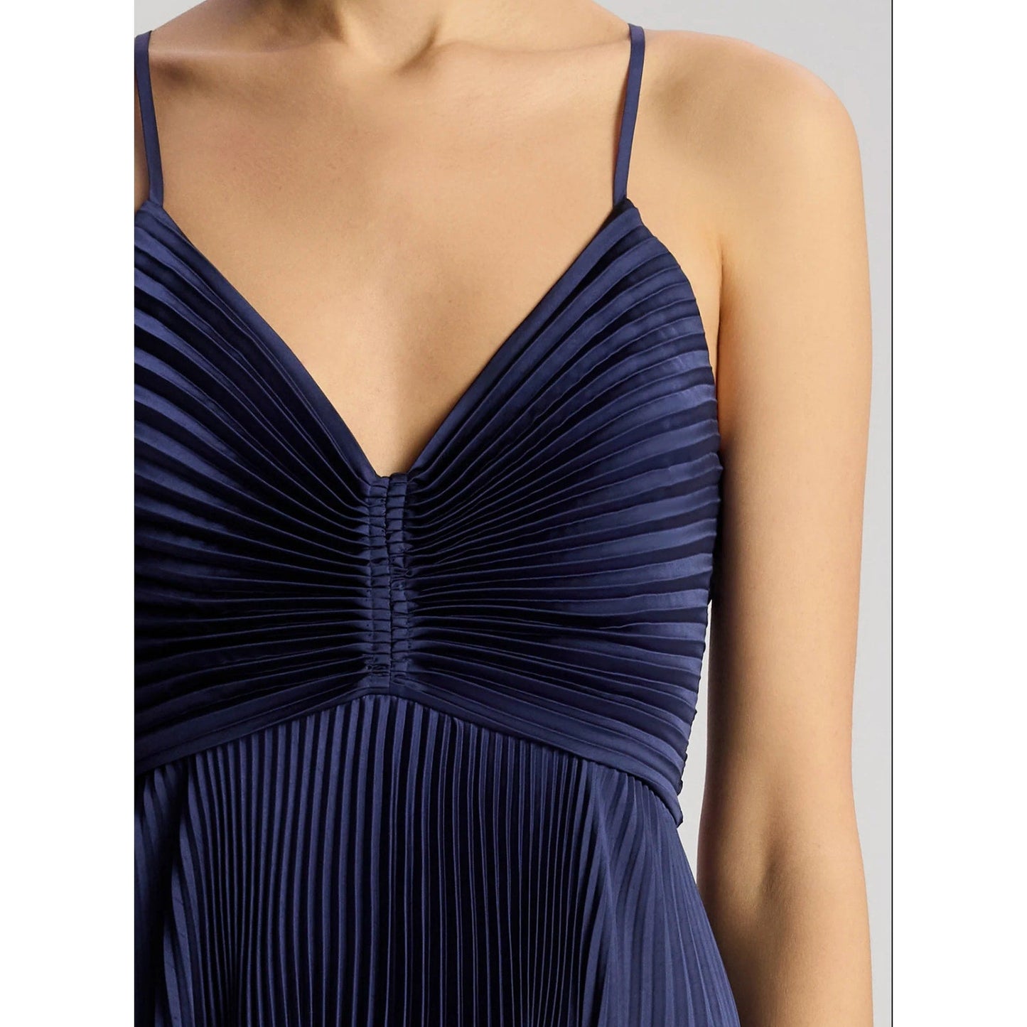 ALC Aries Satin Pleated Dress Navy Blue Riviera - Dress