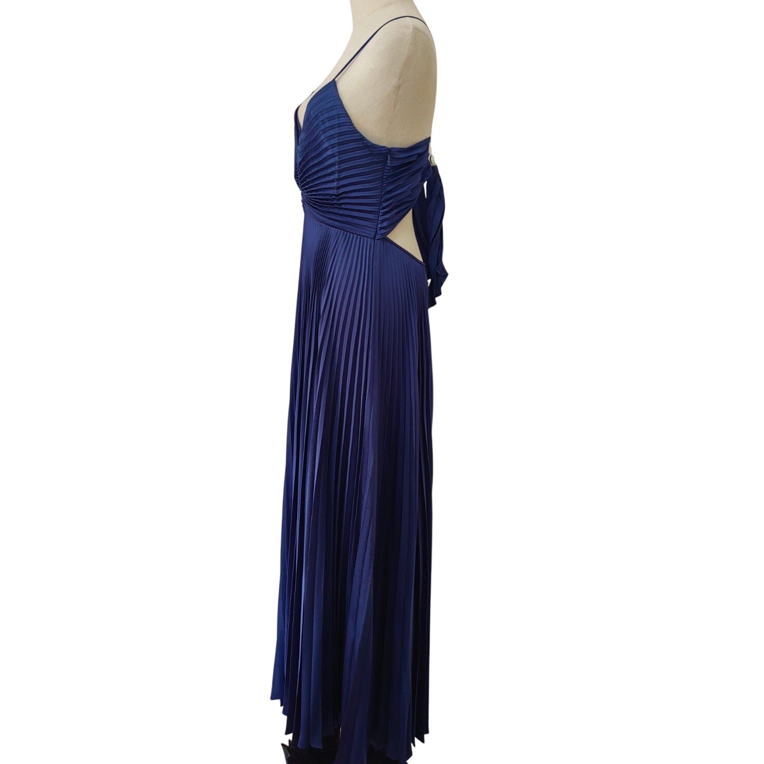 ALC Aries Satin Pleated Dress Navy Blue Riviera - Dress