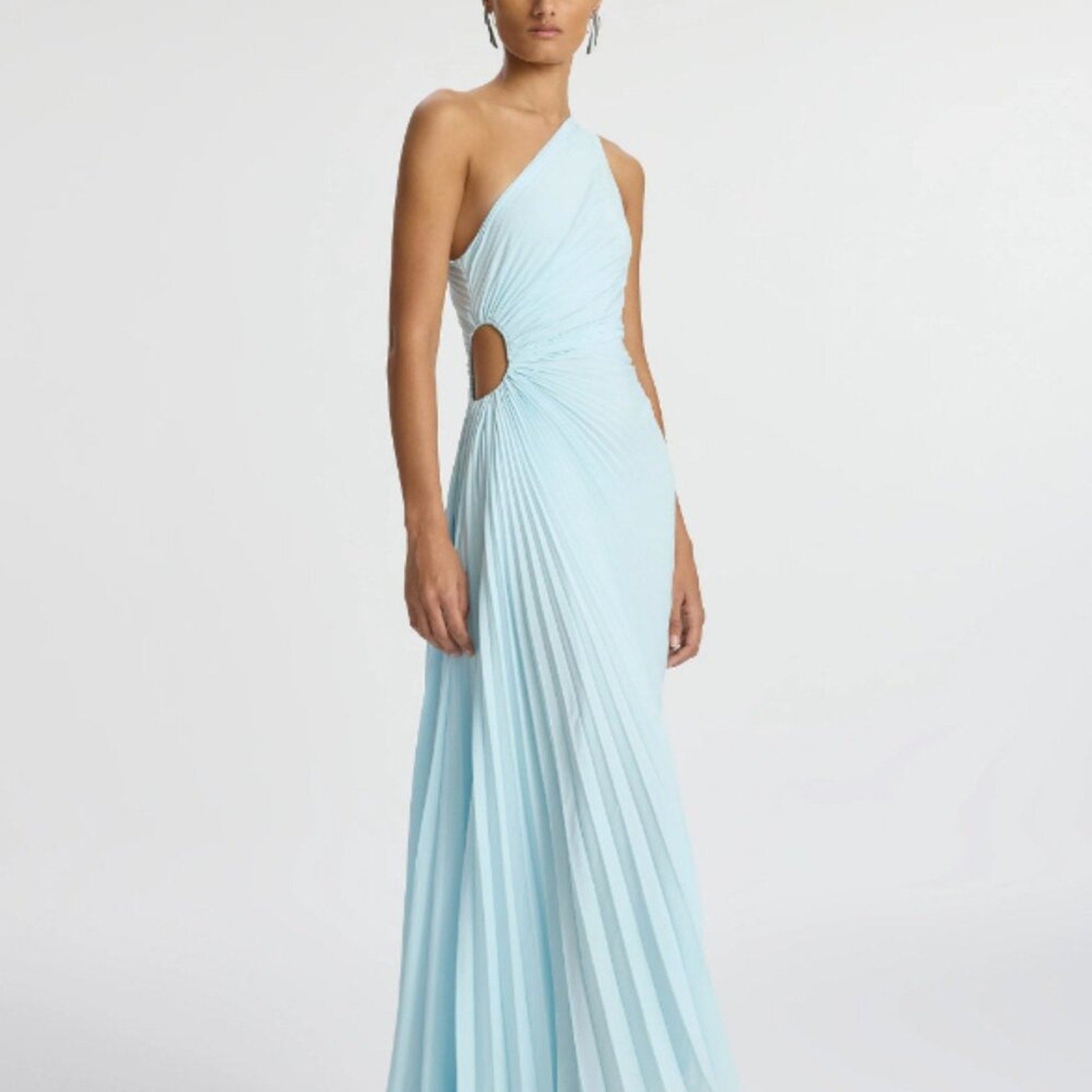 ALC Delfina Matte Pleated Dress Aqua Baby Blue - A.L.C. Bernardi Collective