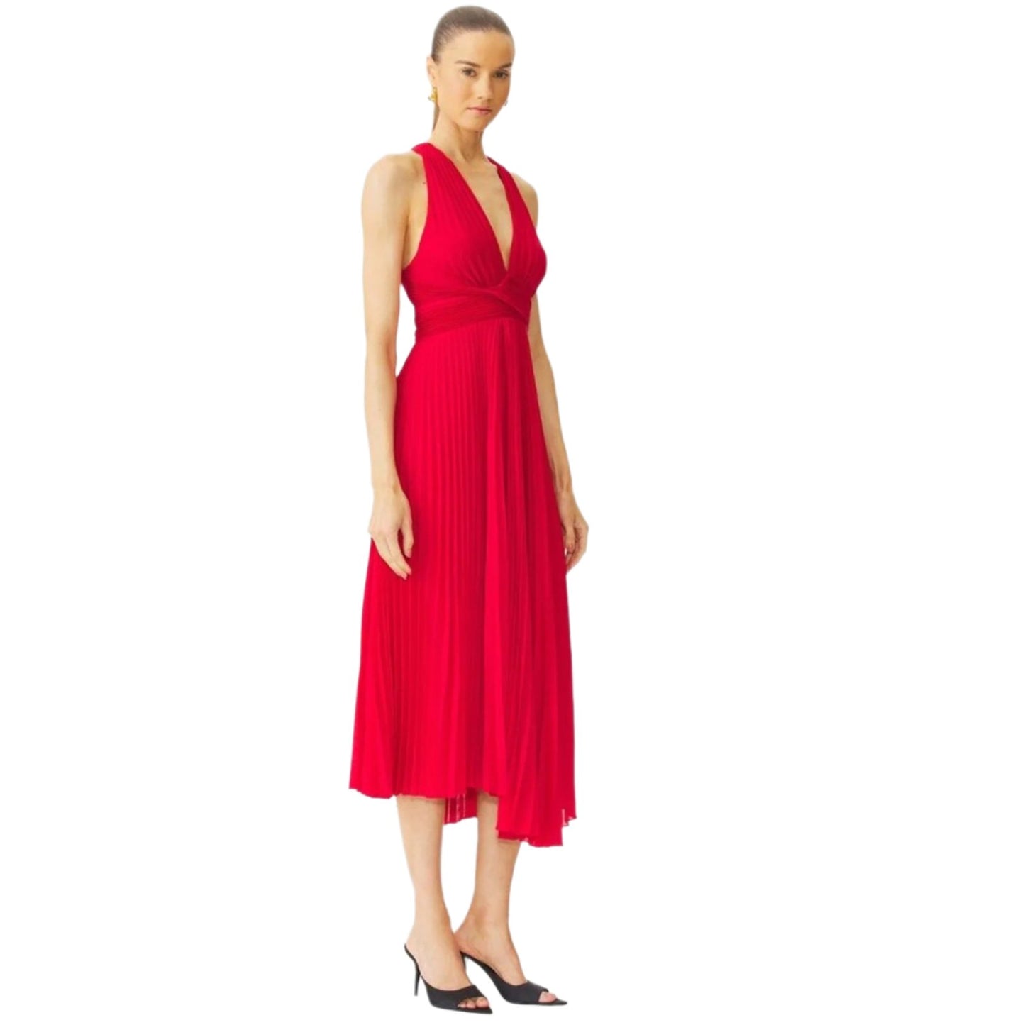 A.L.C. Everly Dress Everly Dress Red Pleat - A.L.C. Bernardi Collective