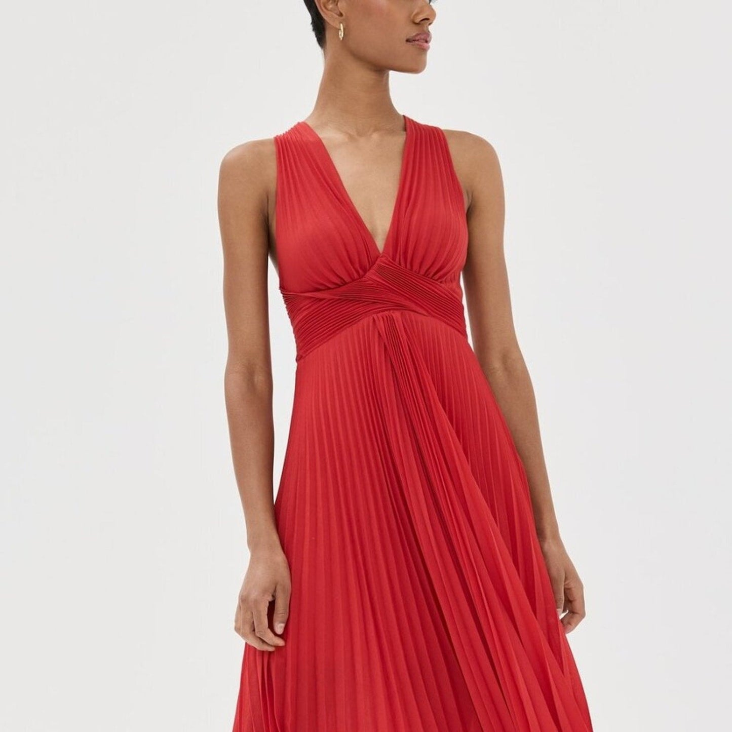 A.L.C. Everly Dress Everly Dress Red Pleat - A.L.C. Bernardi Collective