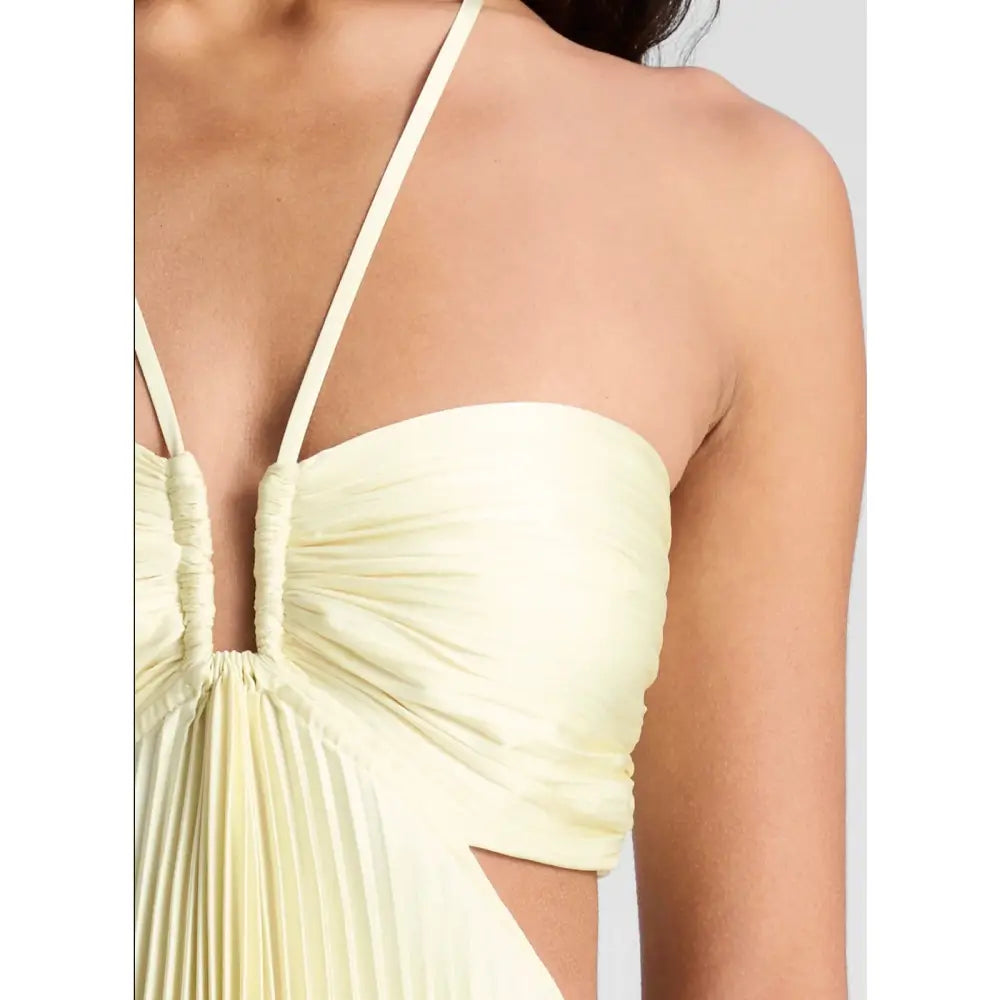 alc pleated maxi dress ALC Moira Satin Pleated Maxi Dress