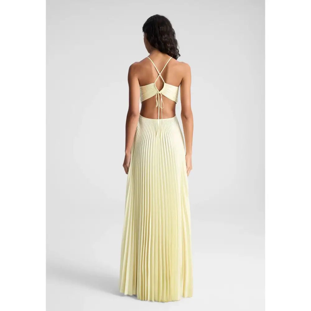 ALC Moira Satin Pleated Maxi Dress