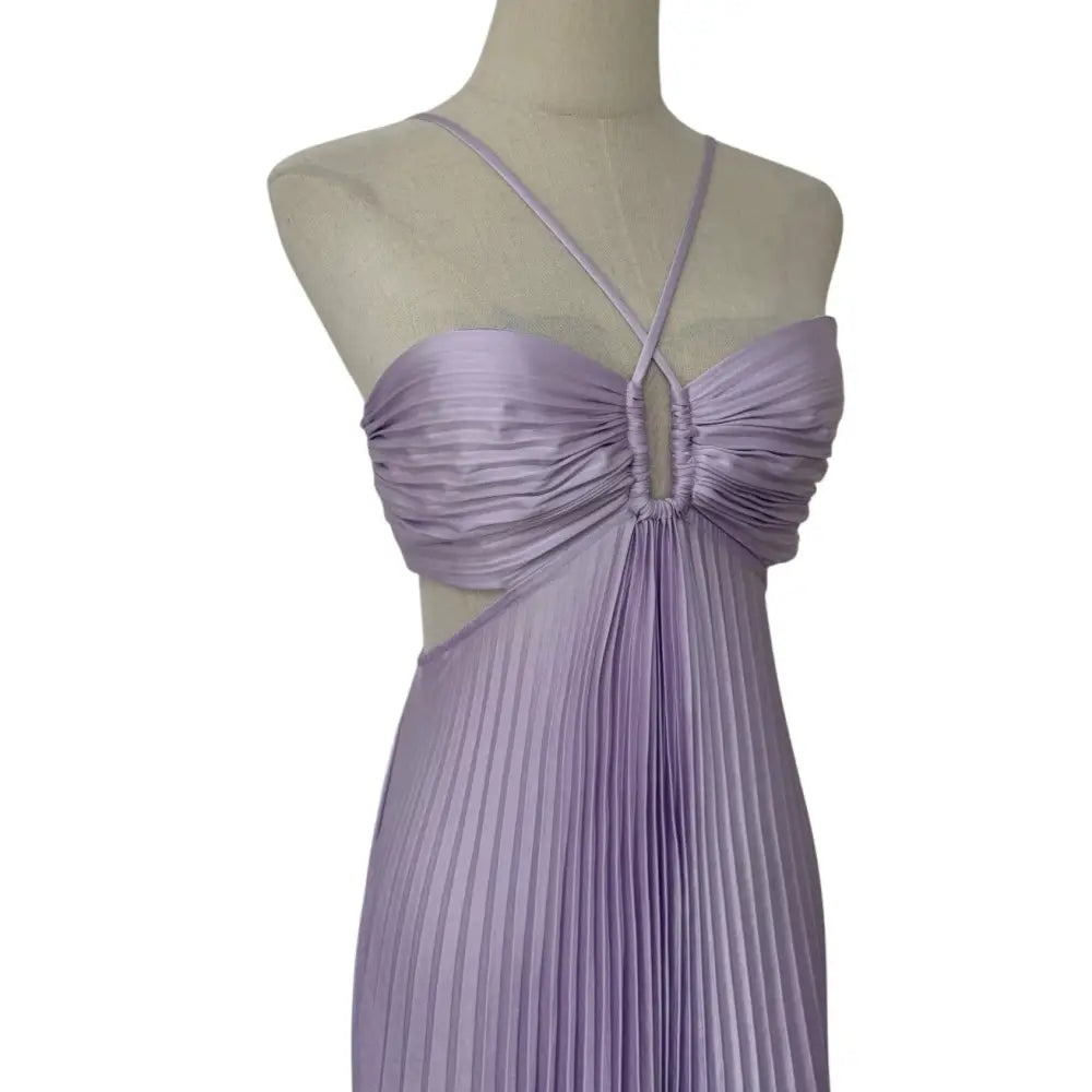 ALC Moira Satin Pleated Maxi Dress Lilac - Dress