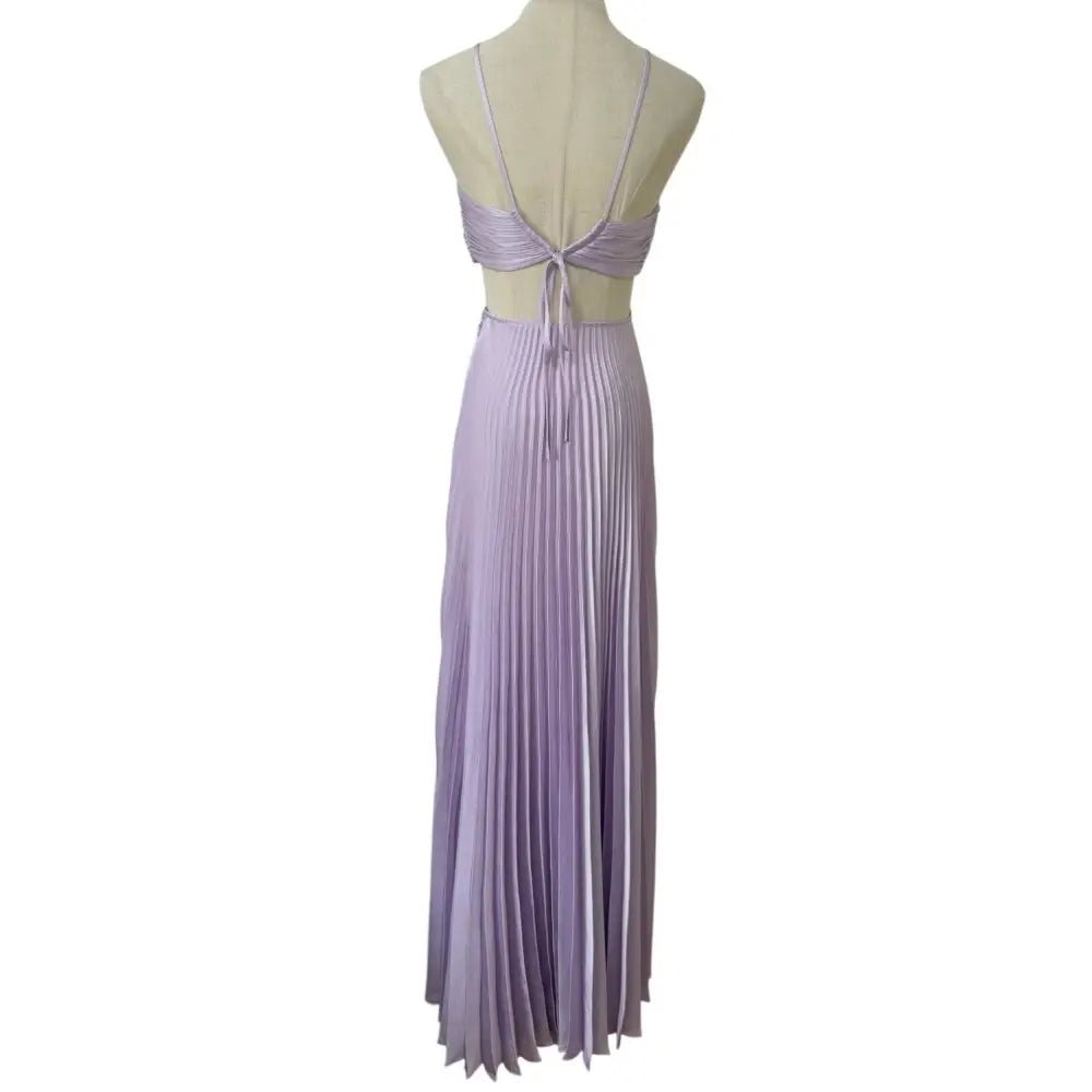 ALC Moira Satin Pleated Maxi Dress Lilac - Dress