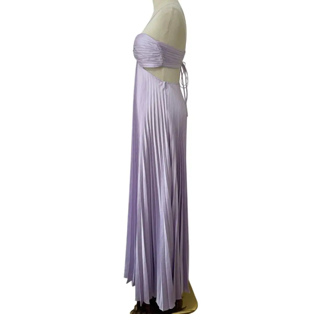 ALC Moira Satin Pleated Maxi Dress Lilac - Dress