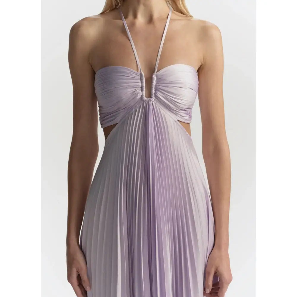 ALC Moira Satin Pleated Maxi Dress Lilac - Dress