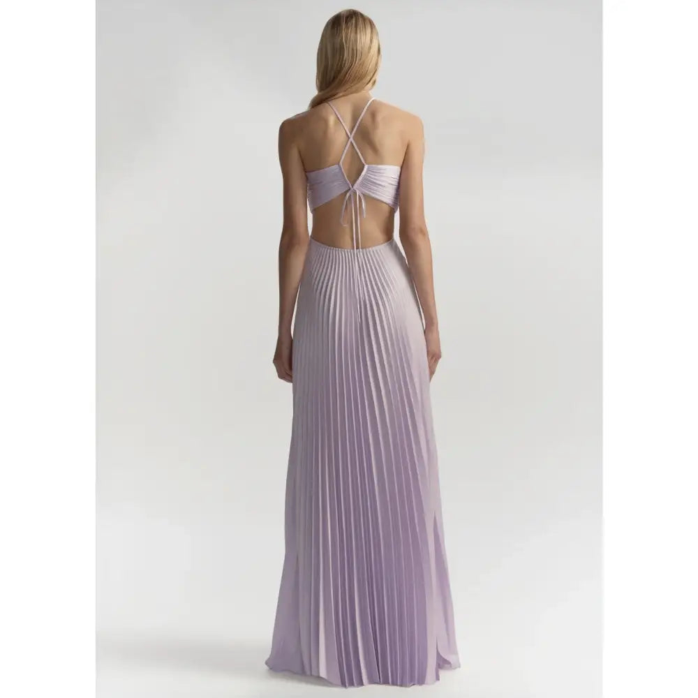 ALC Moira Satin Pleated Maxi Dress Lilac - Dress