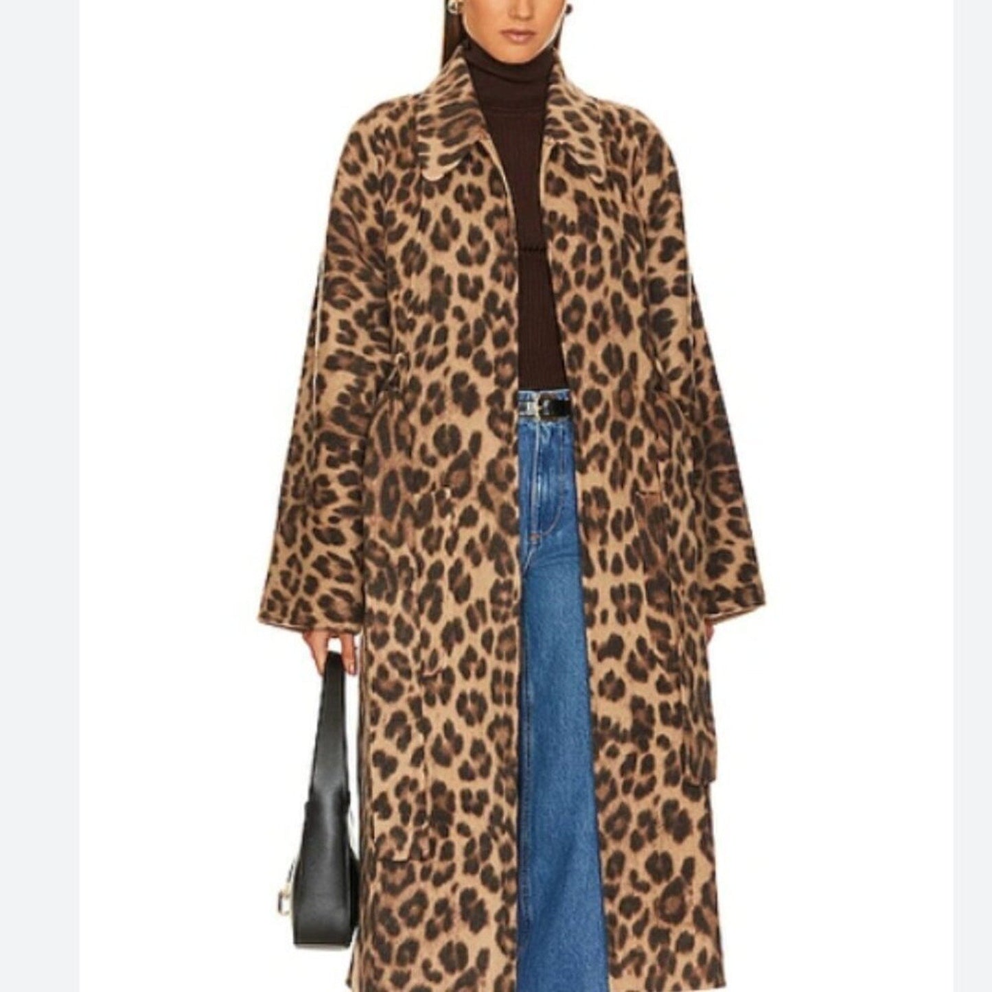 A.L.C. Winslet Cheetah Wool - Blend Belted Coat - A.L.C. Bernardi Collective