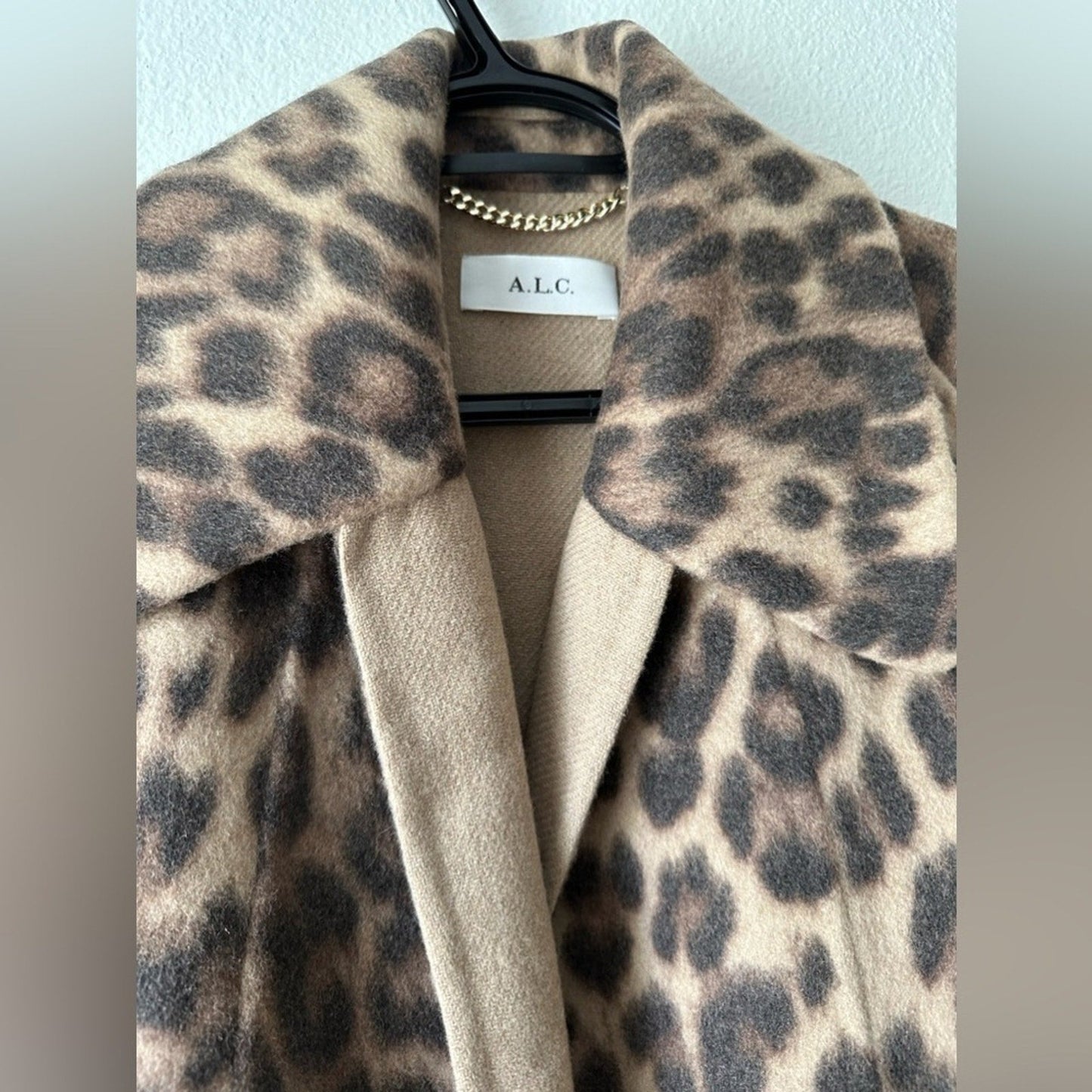 A.L.C. Winslet Cheetah Wool - Blend Belted Coat - A.L.C. Bernardi Collective