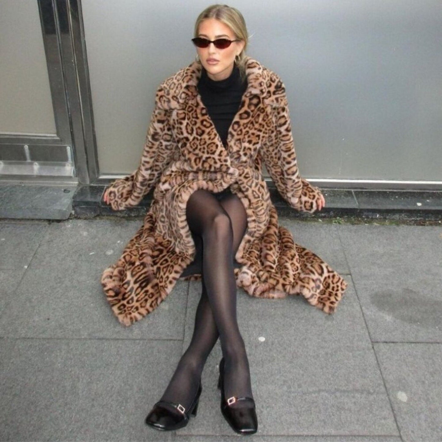 A.L.C. Winslet Cheetah Wool - Blend Belted Coat - A.L.C. Bernardi Collective