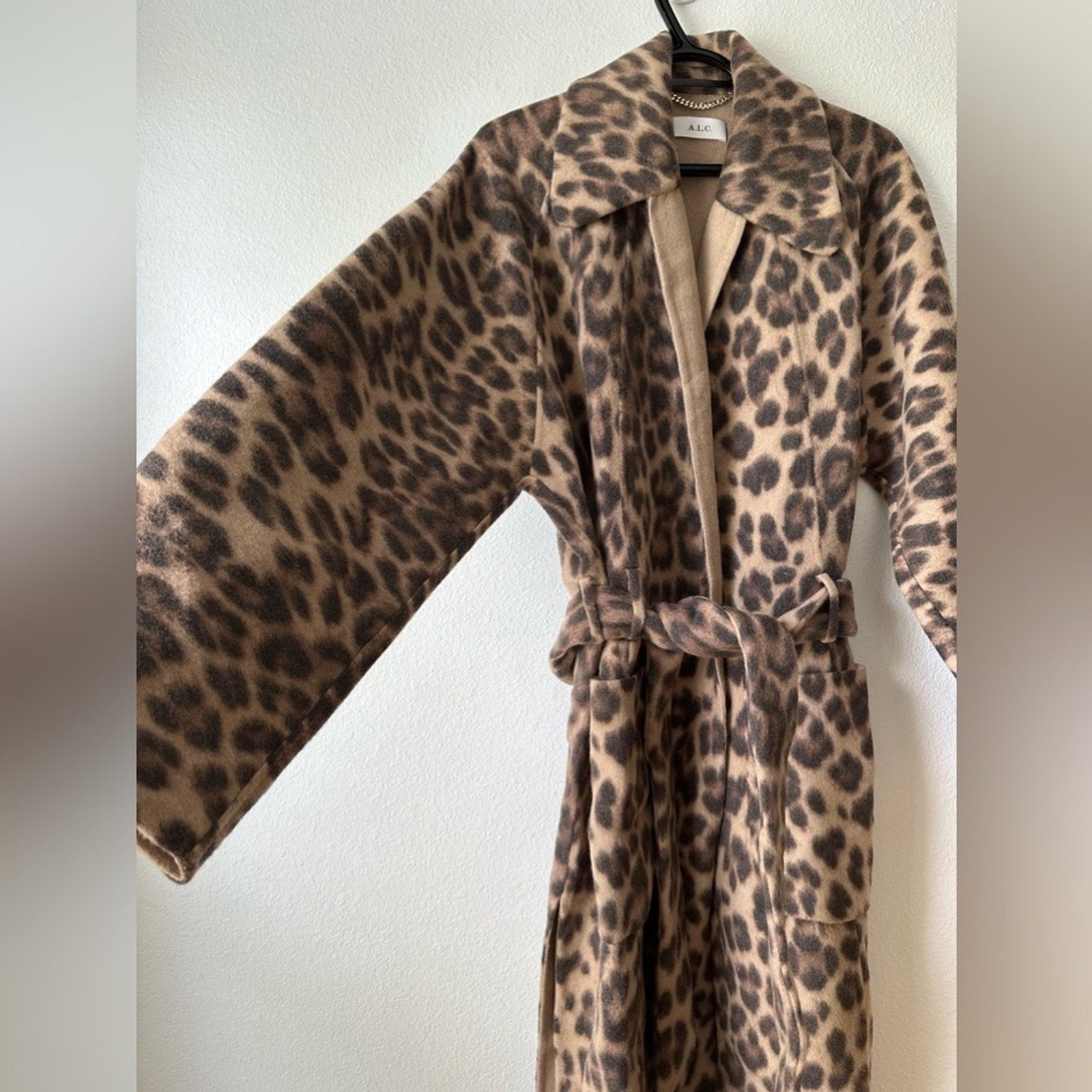 A.L.C. Winslet Cheetah Wool - Blend Belted Coat - A.L.C. Bernardi Collective